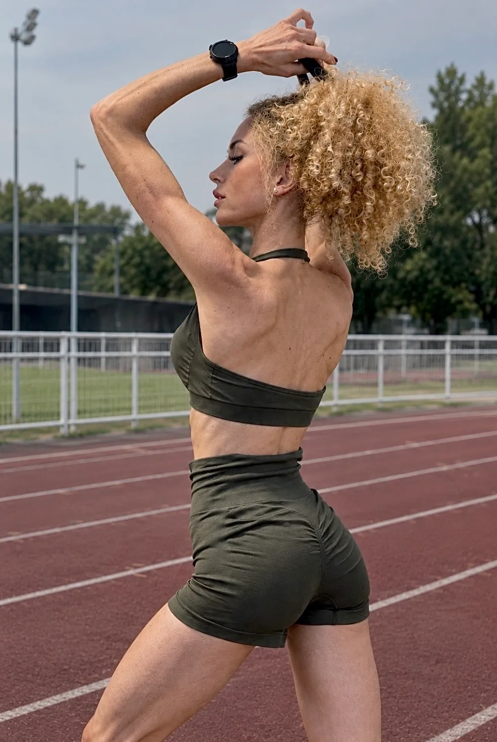 Charlotte Manara, consultante en nutrition sportive, sur une piste d'athlétisme
